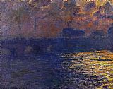 Effect Paintings - Waterloo Bridge Sunlight Effect 2 by Claude Monet
